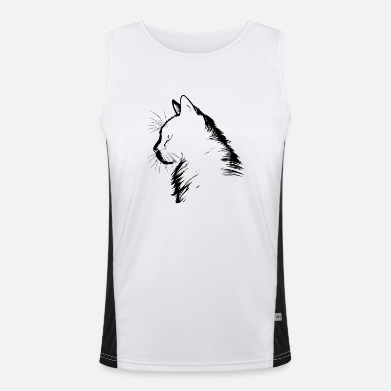 Katze, katzenmotiv Funktionelles Kontrast-Tank Top für Männer 