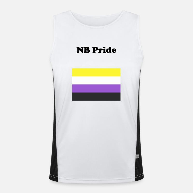 Non Binary NB Pride - Men's Functional Contrast Tank Top  - white/black
