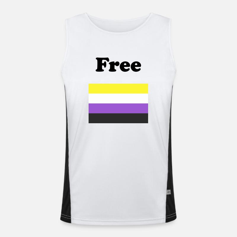 Non Binary Flag Free Men's Functional Contrast Tank Top 