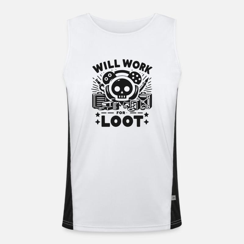 Will Work for Loot Men's Functional Contrast Tank Top 
