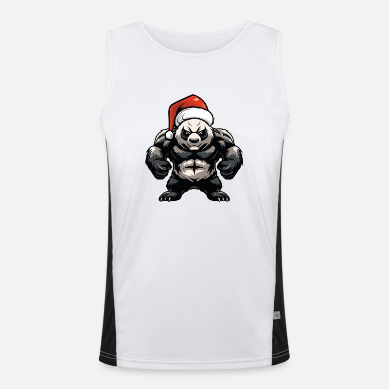 Panda Ours Père Noël Débardeur respirant contrasté Homme 