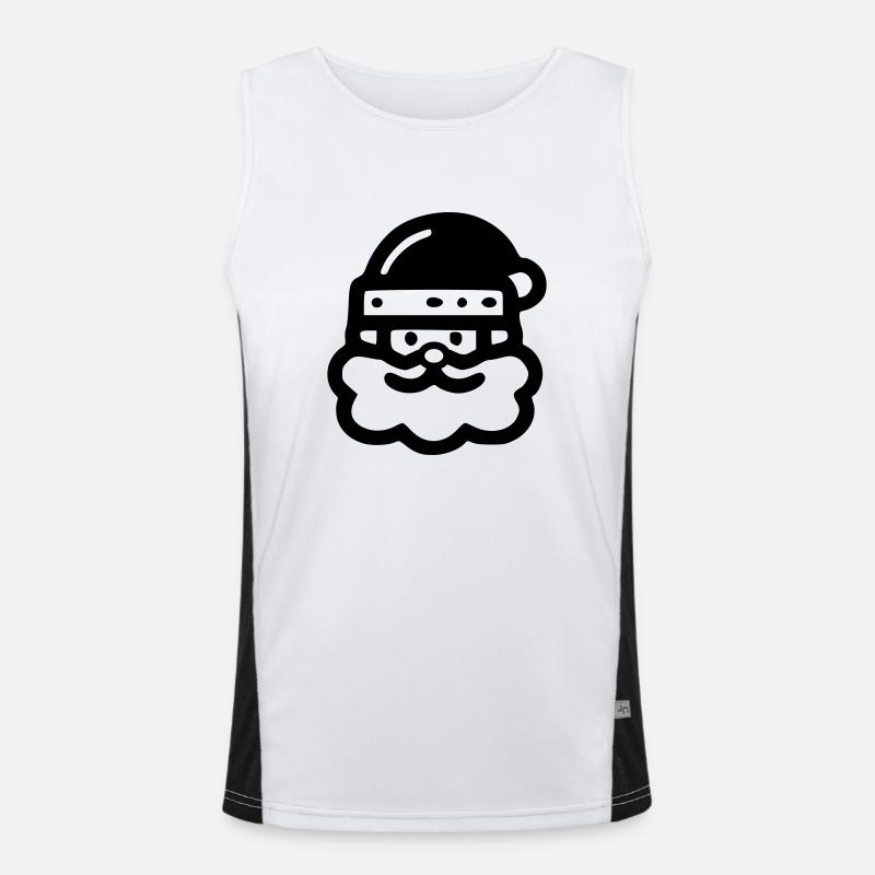 Weihnachtsmann Icon Funktionelles Kontrast-Tank Top für Männer 