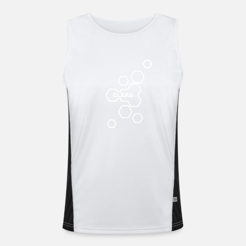 Claas as a name - Men's Functional Contrast Tank Top  - white/black