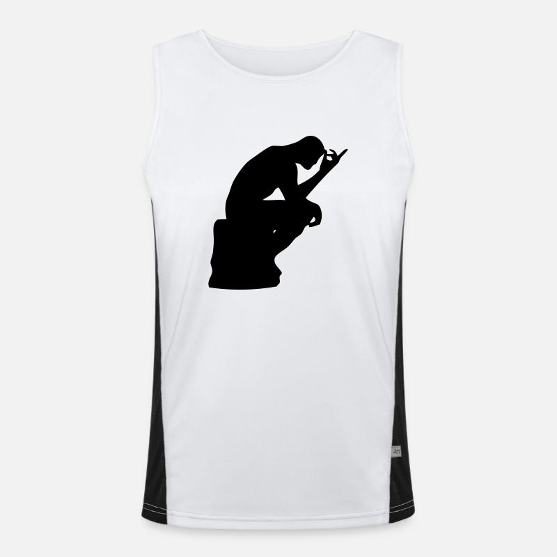 rodin thinker Men's Functional Contrast Tank Top 