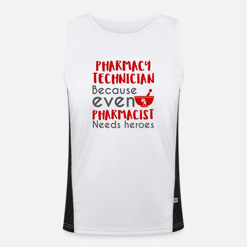 Pharmacy / Pharmacist: Pharmacy Technician, becaus Men's Functional Contrast Tank Top 