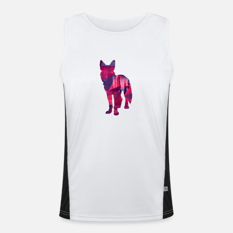 Chien basse poly - Chiens Low Poly Design Débardeur respirant contrasté Homme 