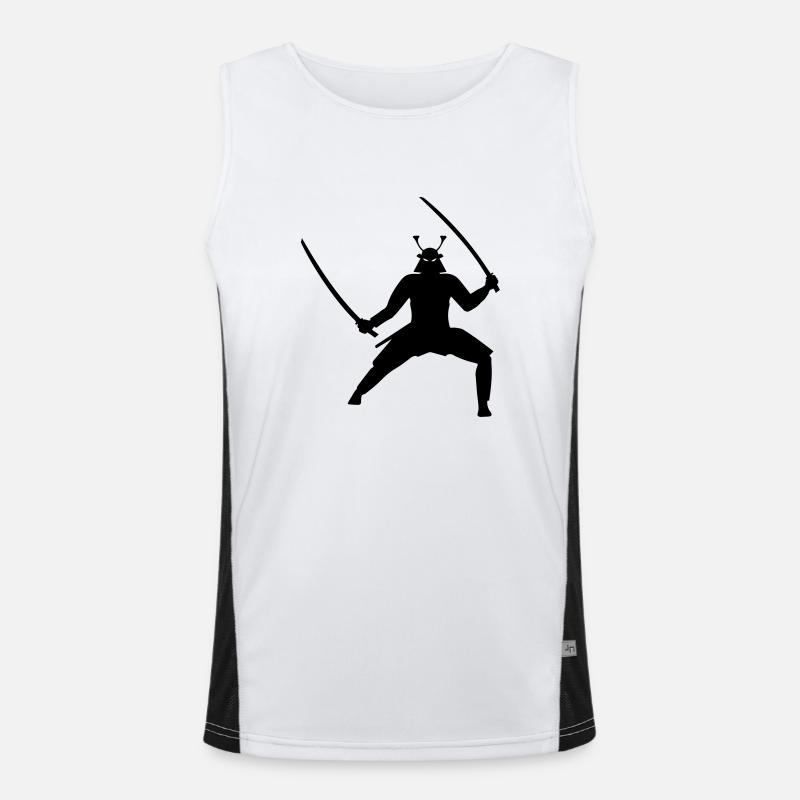 Samurai - Men's Functional Contrast Tank Top  - white/black