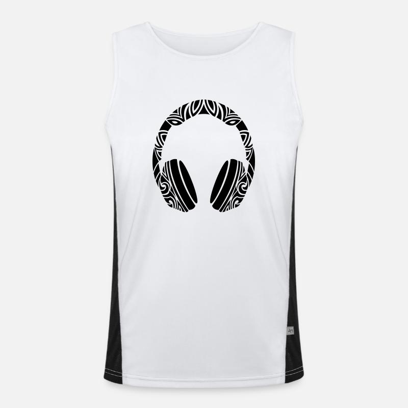 ausgefallene kopfhörer Funktionelles Kontrast-Tank Top für Männer 
