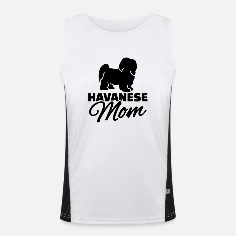 Havanese Mom - Men's Functional Contrast Tank Top  - white/black