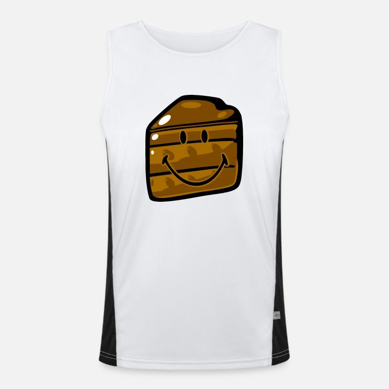Smiley Cake Slice Funktionelles Kontrast-Tank Top für Männer 