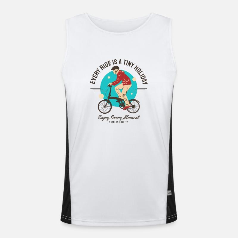 Every Ride is a tiny holiday - folding bicycle Men's Functional Contrast Tank Top 