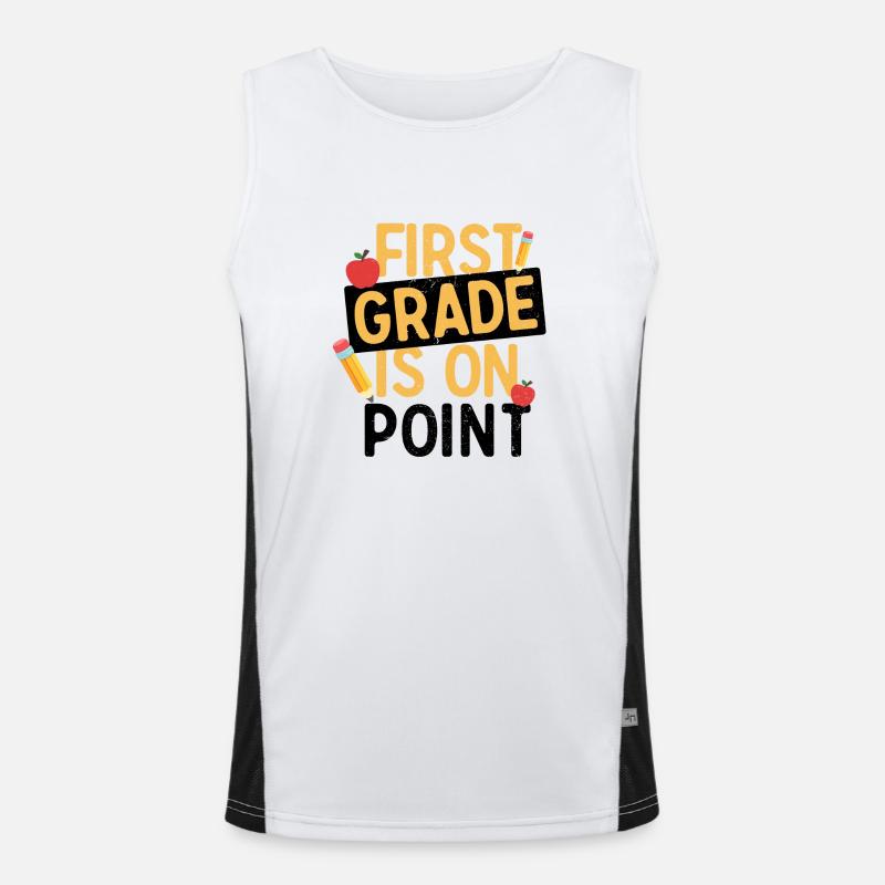 First Grade Is On Point Men's Functional Contrast Tank Top 