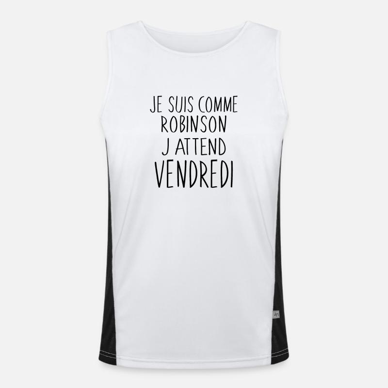 Je suis comme Robinson Débardeur respirant contrasté Homme 