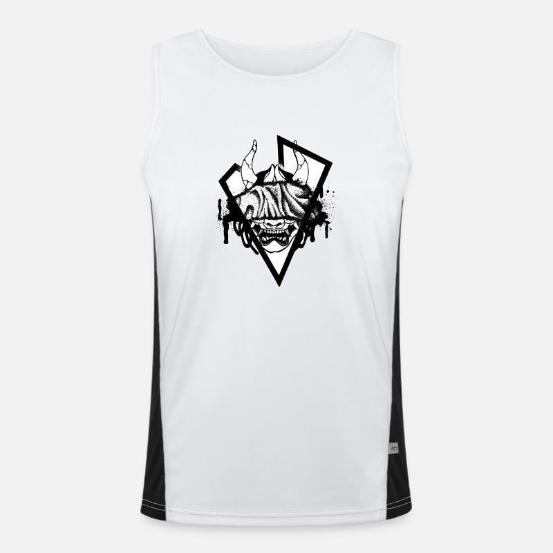 Oni Mask Funktionelles Kontrast-Tank Top für Männer 