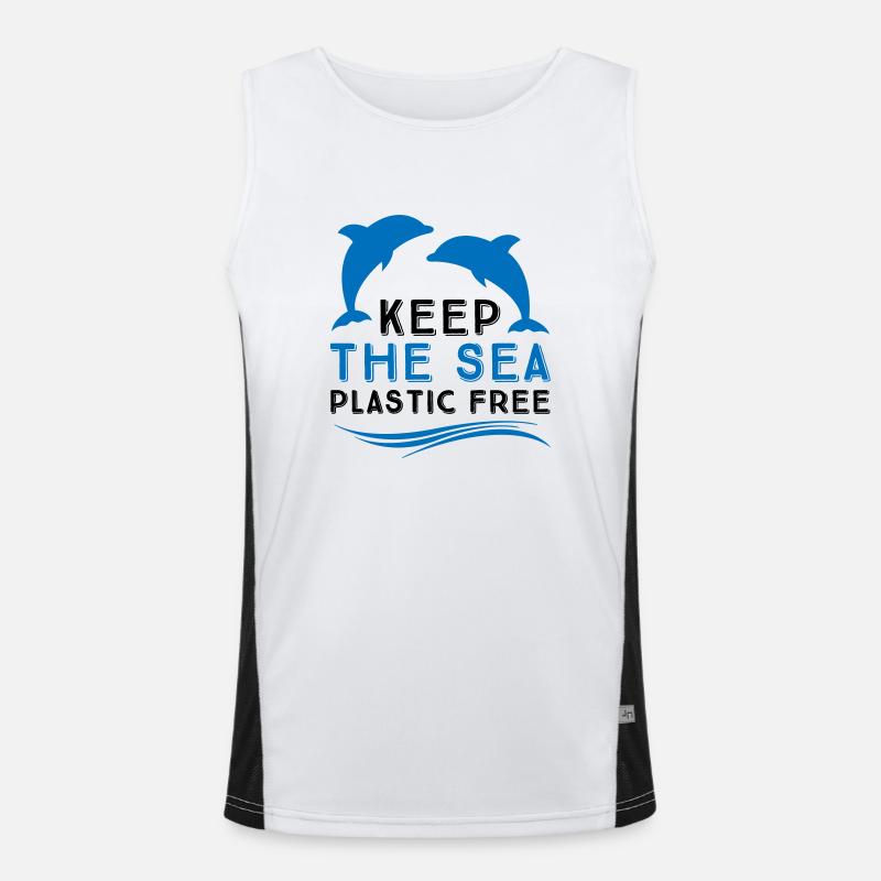 Umweltschutz im Meer Funktionelles Kontrast-Tank Top für Männer 