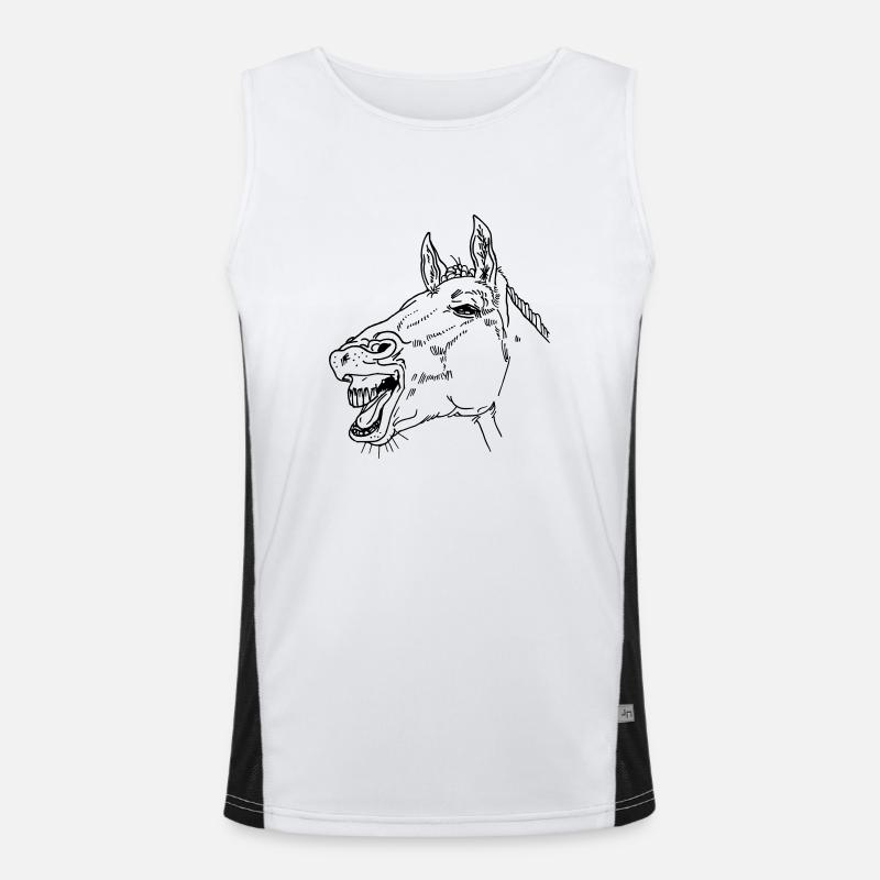 Lachendes Pferd Funktionelles Kontrast-Tank Top für Männer 