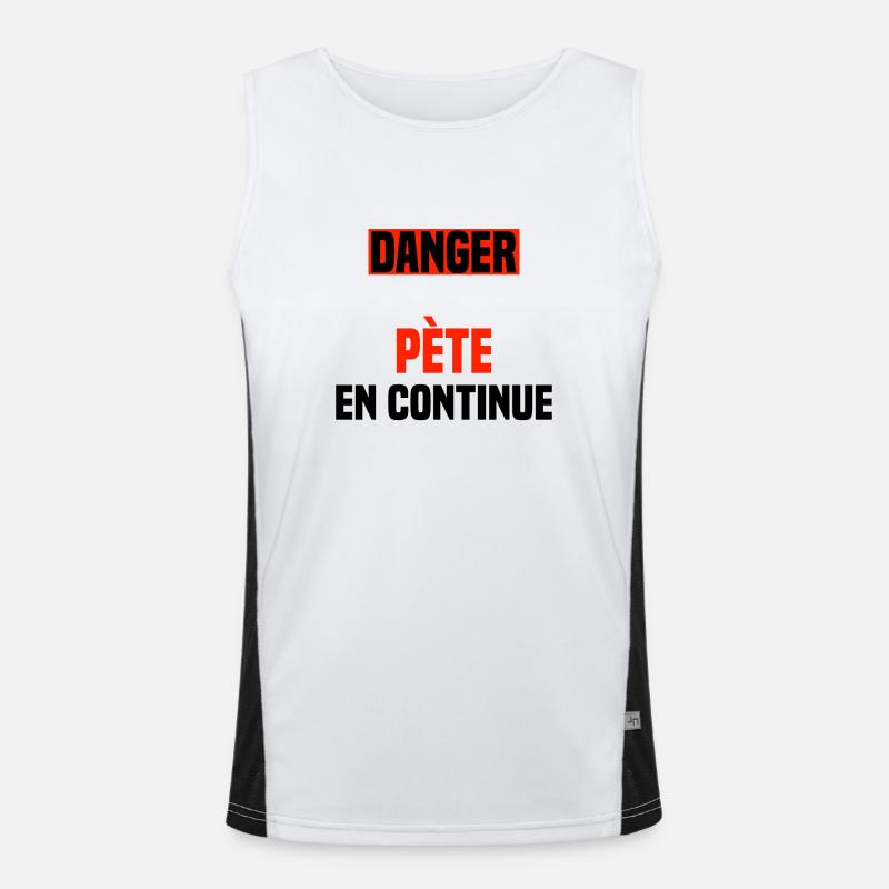 Danger pète en continue Débardeur respirant contrasté Homme 