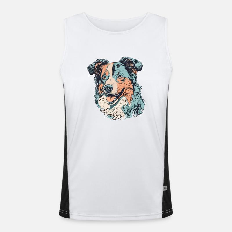 Australian Shepherd Men's Functional Contrast Tank Top 