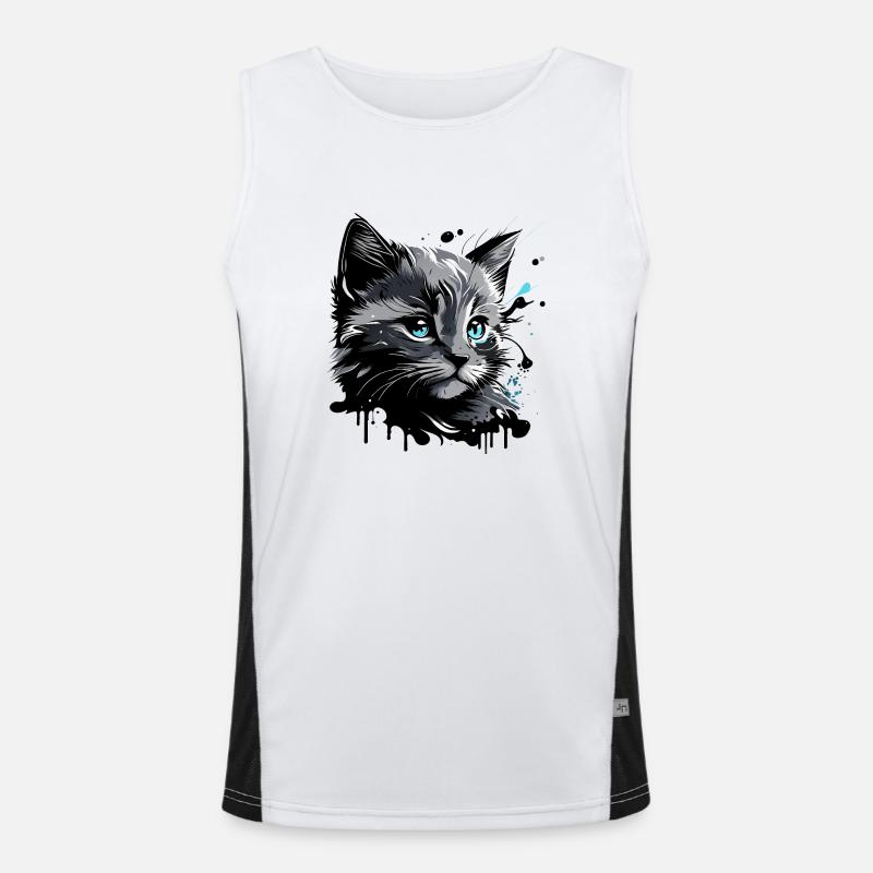 cute kitten, cat Men's Functional Contrast Tank Top 