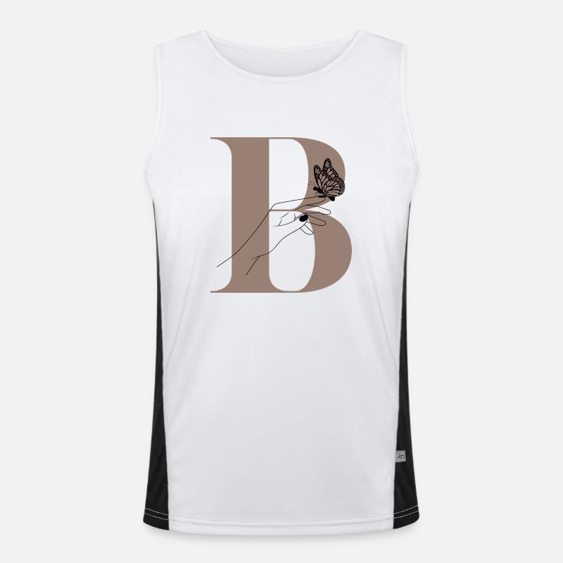 Buchstabe B Magischer Schmetterling Funktionelles Kontrast-Tank Top für Männer 