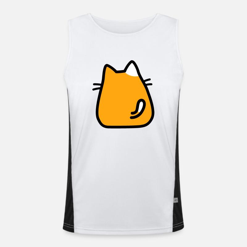 Chat de dessin animé orange mignon de dos - Adorable Débardeur respirant contrasté Homme 