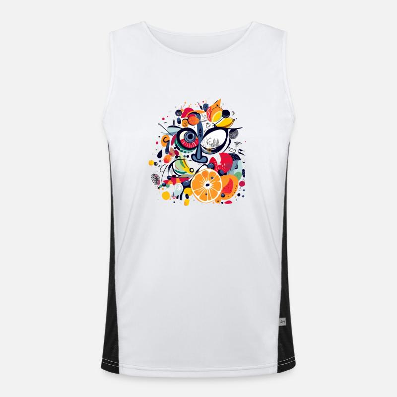 Fruchtiges Gesicht Funktionelles Kontrast-Tank Top für Männer 