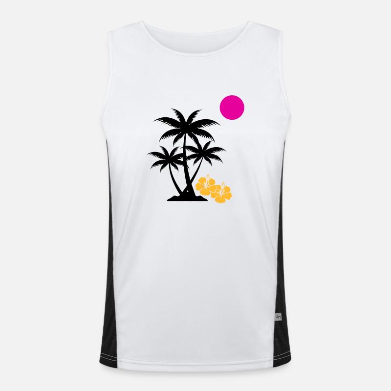 Palm Sunset Men's Functional Contrast Tank Top 