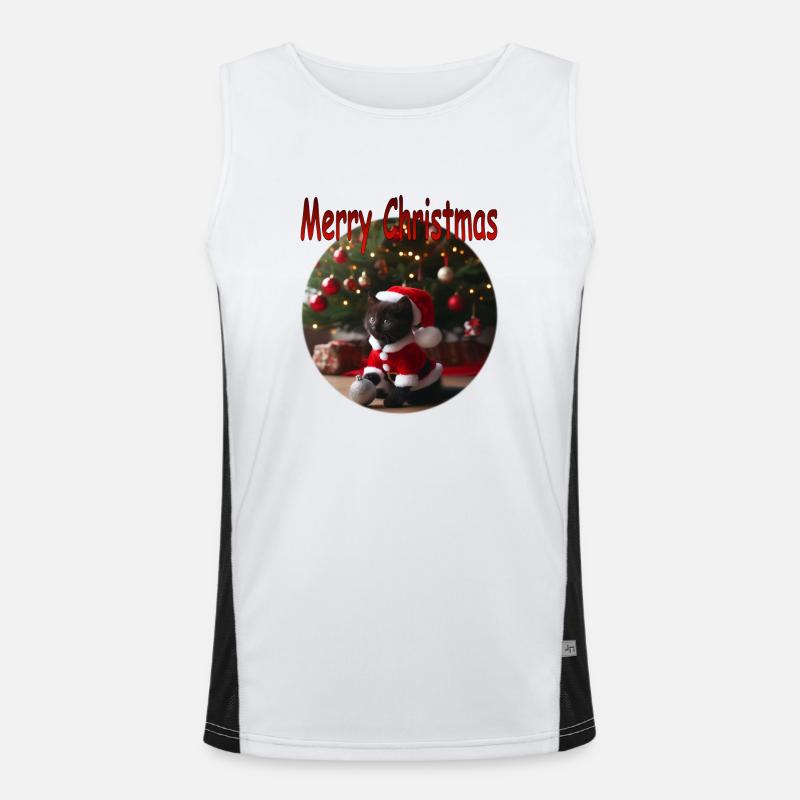 Joyeux Noël Chat 01 Débardeur respirant contrasté Homme 