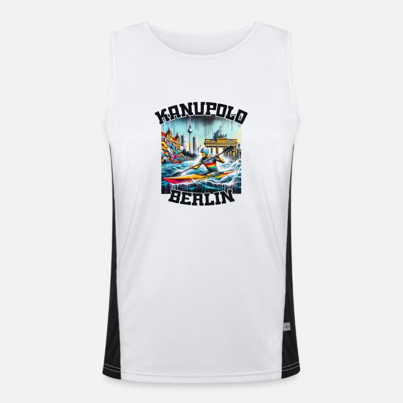 Canoe Polo Berlin Graffiti - Men's Functional Contrast Tank Top  - white/black