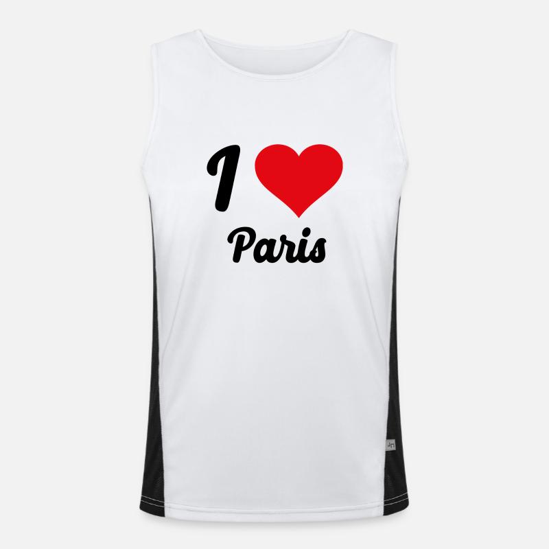 I Love Paris Funktionelles Kontrast-Tank Top für Männer 