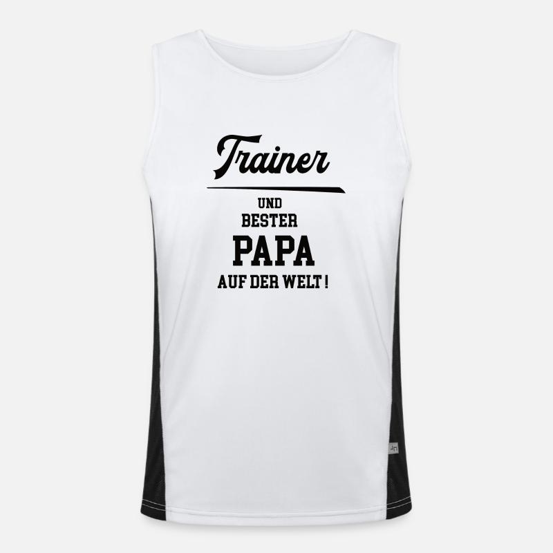 Trainer Coach Training Bester Papa Vater Mann Funktionelles Kontrast-Tank Top für Männer 