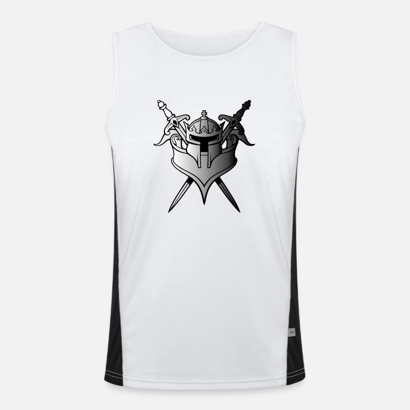 Schwerter und Helm Funktionelles Kontrast-Tank Top für Männer 
