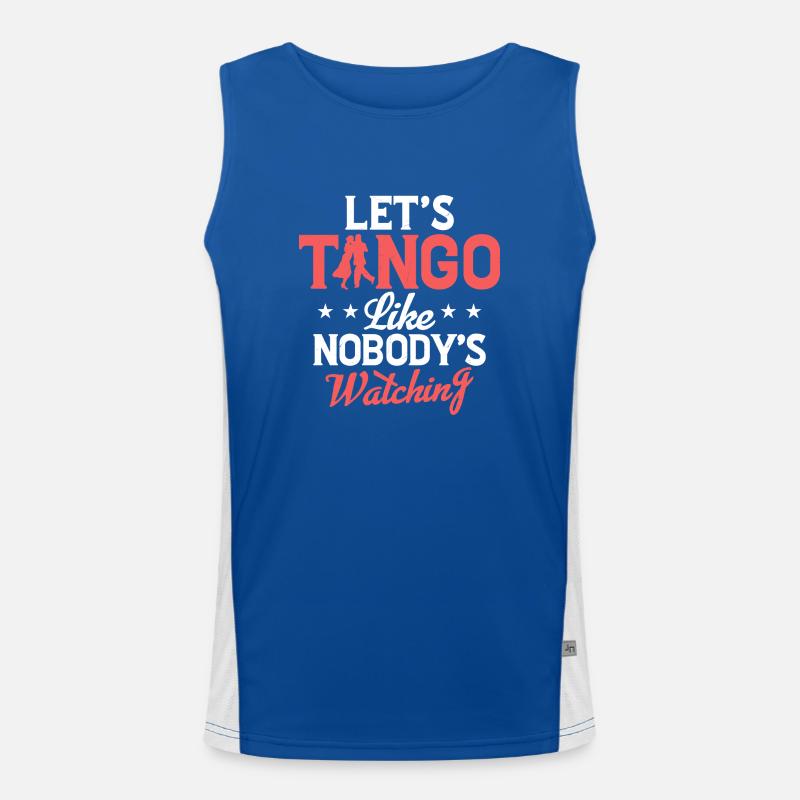 Let's Tango Like Nobody's Watching Tango Dance Lat Men's Functional Contrast Tank Top 