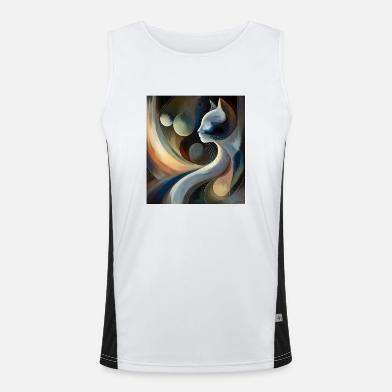 Abstract Cat Men's Functional Contrast Tank Top 