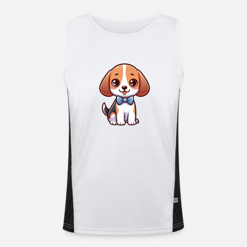 Süßer kleiner Beagle Funktionelles Kontrast-Tank Top für Männer 