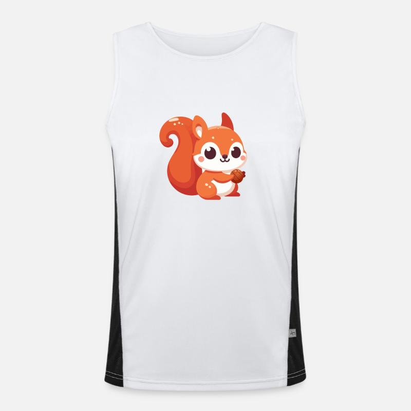 Chibi Eichhörnchen Kawaii Funktionelles Kontrast-Tank Top für Männer 