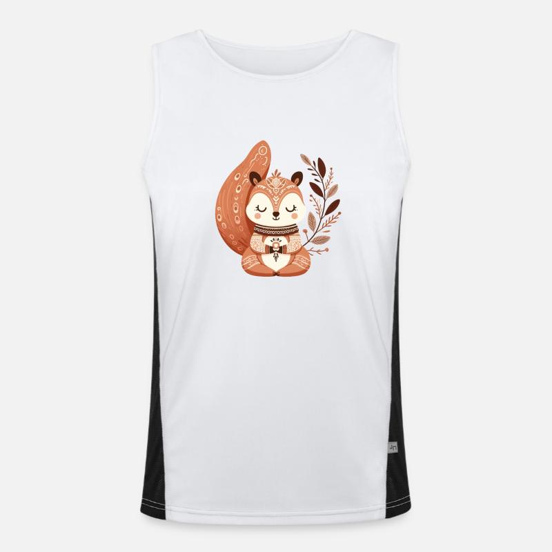 Zen-Eichhörnchen Funktionelles Kontrast-Tank Top für Männer 