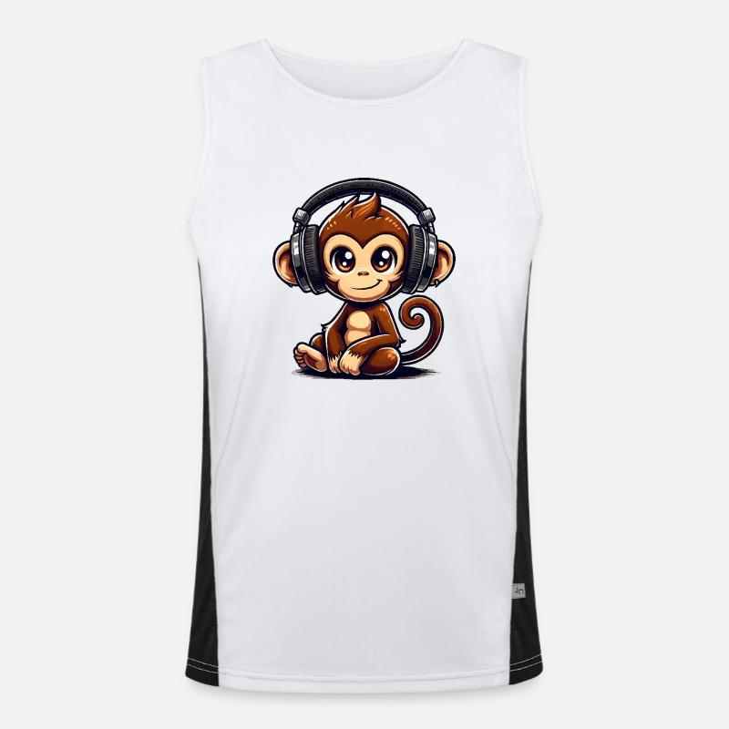 affe comic musik Funktionelles Kontrast-Tank Top für Männer 
