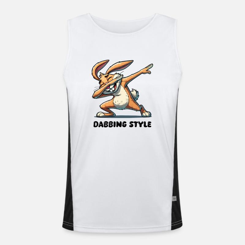 Bunny Dabbing Comic Men's Functional Contrast Tank Top 