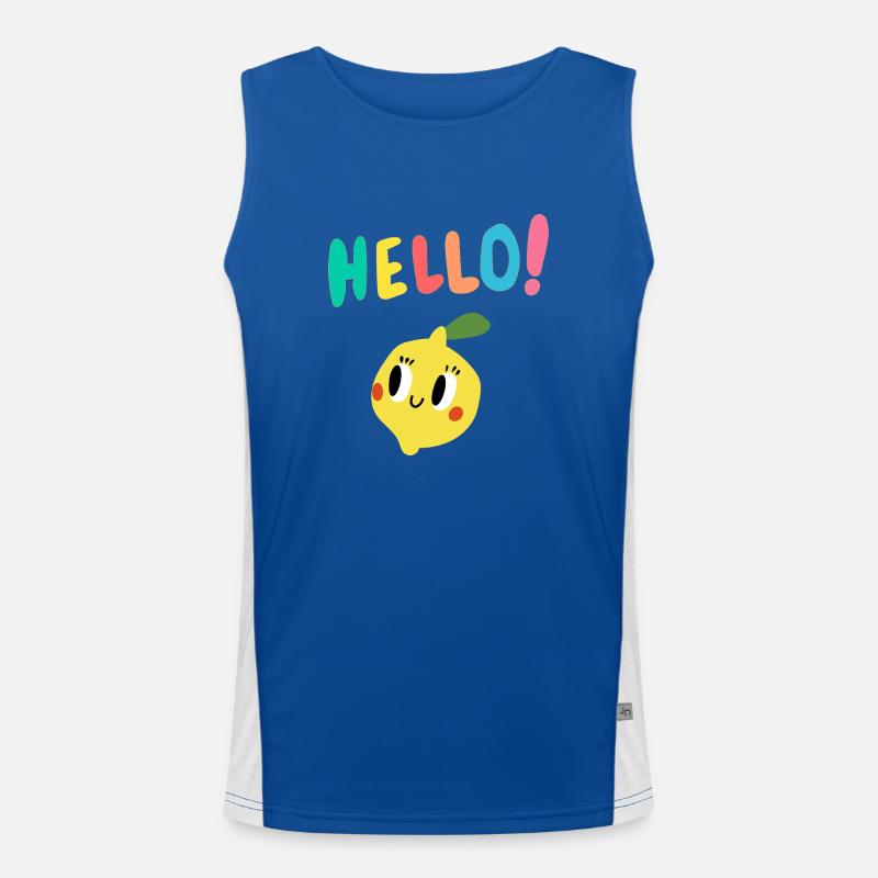 Fröhliches Zitronenshirt - Geschenkidee Funktionelles Kontrast-Tank Top für Männer 
