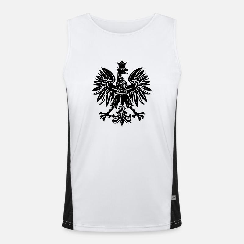 Polska Eagle - Men's Functional Contrast Tank Top  - white/black