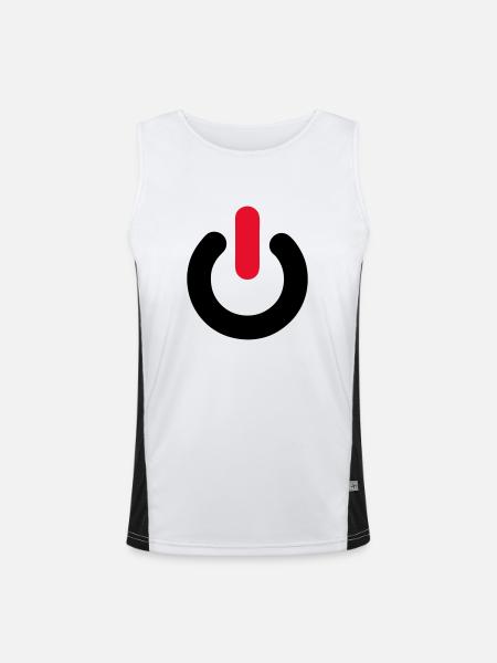 Schalter - Funktionelles Kontrast-Tank Top für Männer  - Weiß/Schwarz