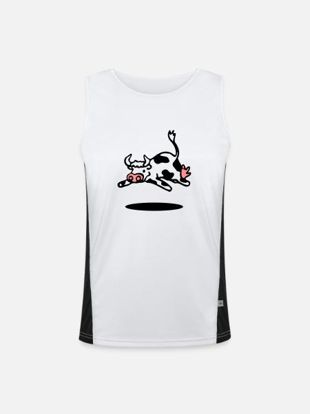 cow - Men's Functional Contrast Tank Top  - white/black
