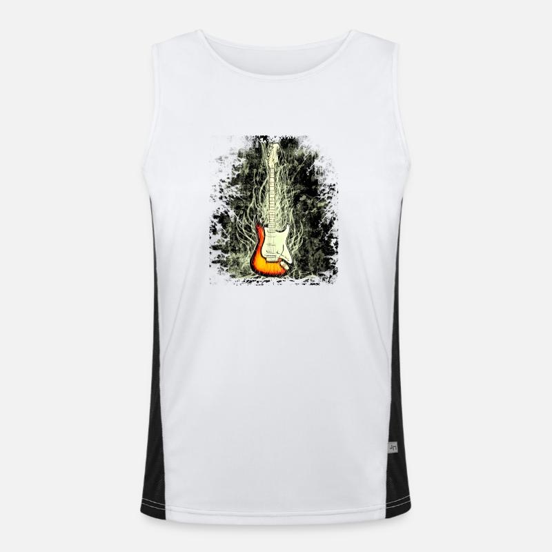 guitar - Men's Functional Contrast Tank Top  - white/black