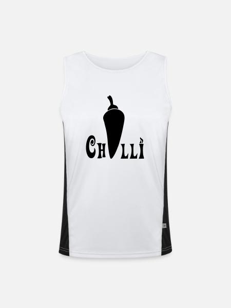 Chilli - Funktionelles Kontrast-Tank Top für Männer  - Weiß/Schwarz