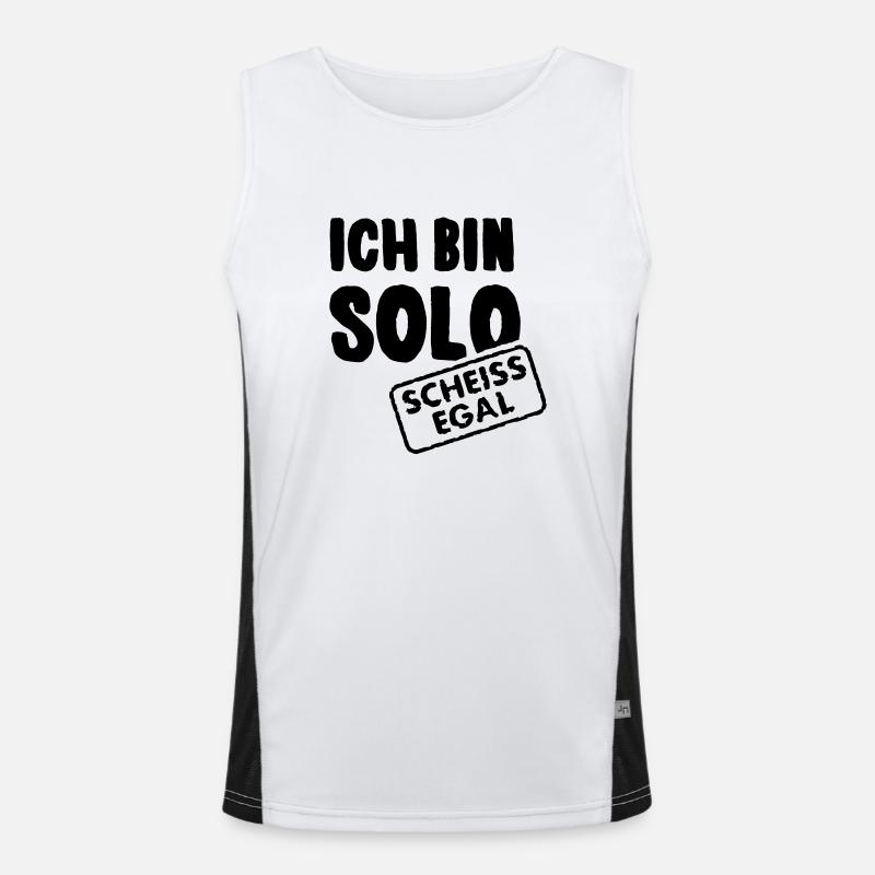Ich bin solo - scheiss egal Funktionelles Kontrast-Tank Top für Männer 