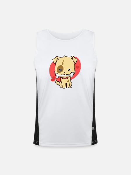 dog - Men's Functional Contrast Tank Top - white/black