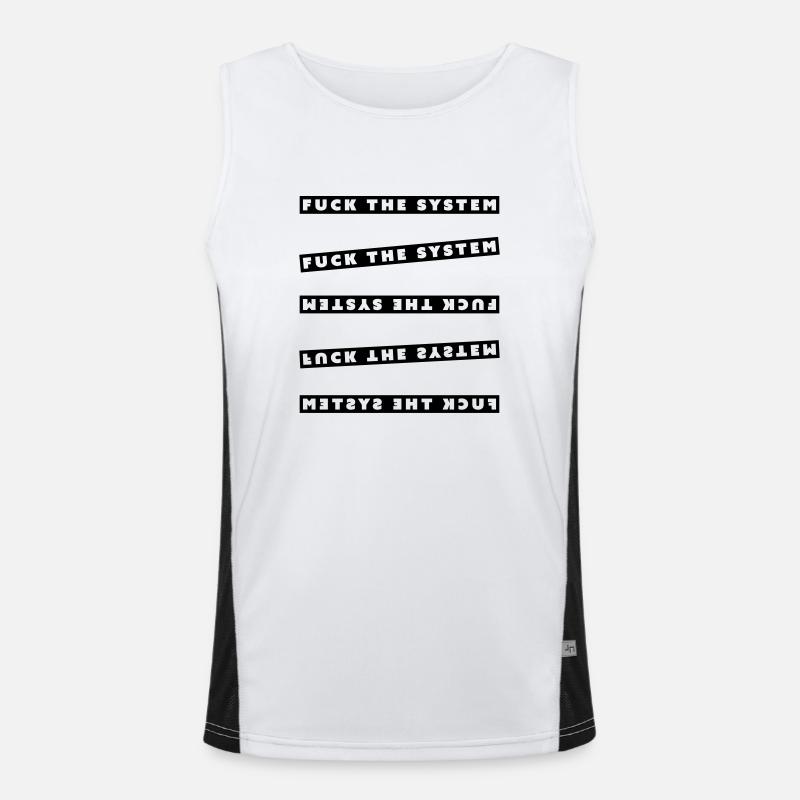 fuck the system Funktionelles Kontrast-Tank Top für Männer 