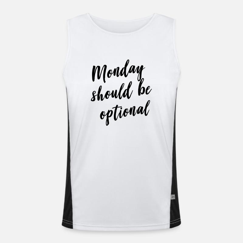 Monday should be optional - Men's Functional Contrast Tank Top  - white/black