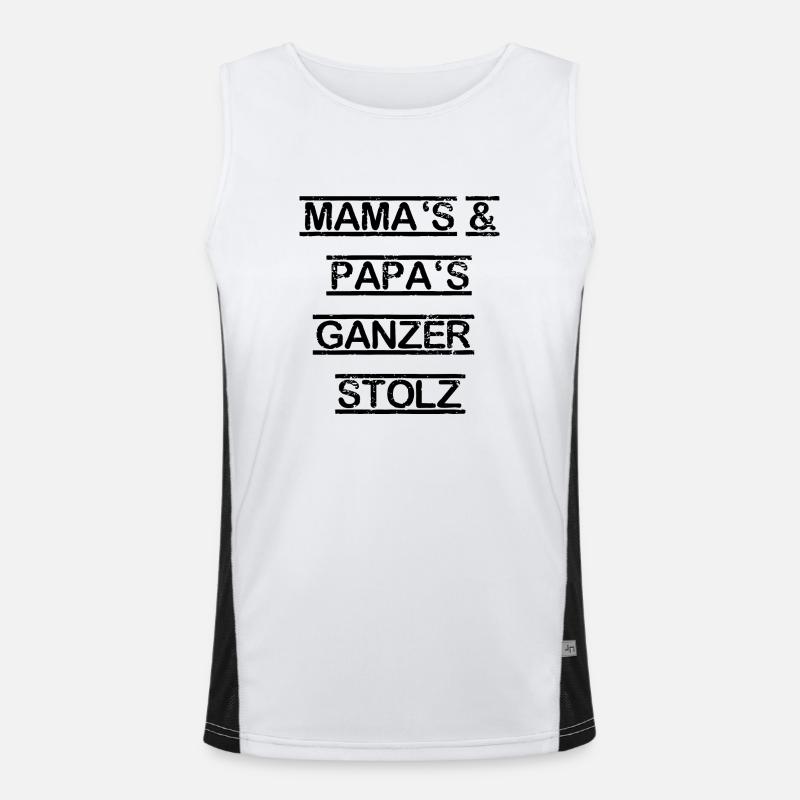 mama papa Eltern stolz Kinder babys Schrift Funktionelles Kontrast-Tank Top für Männer 